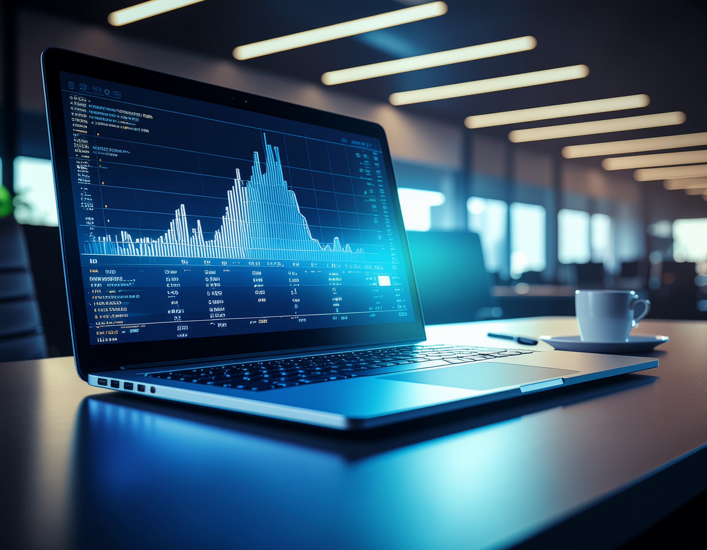 Entrepreneur filling out a clean printable project tracker and client sheet on a desk with laptop and coffee
